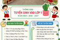THÔNG BÁO TUYỂN SINH LỚP 1 NĂM HỌC 2026-2027